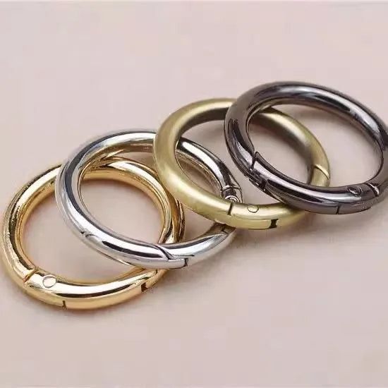 10/50pcs Metal O Ring Spring Clasps for DIY Jewelry Openable Round Carabiner Keychain Bag Clips Hook Dog Chain Buckles Connector