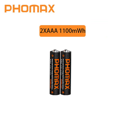 PHOMAX New Fast Charger&Rechargeable Battery,1.5V AA 4200mWh & AAA 1110mWh Lithium Battery  For  Remote Control Mouse SmartDoor
