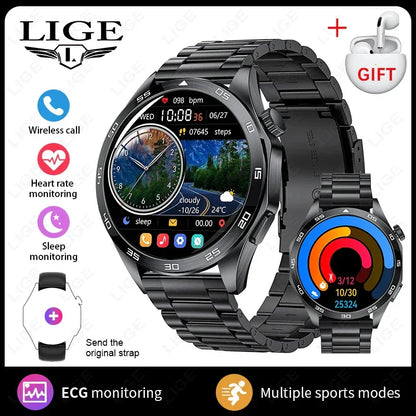2025 New Blood Pressure Smart Watch Men ECG Monitoring Heart Rate Monitor Women Smartwatch BT Call Fitness Tracker Sport Watches