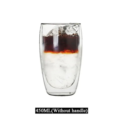 1-6PCS 80-650ml Double Wall Glass Clear Handmade Heat Resistant Tea Cups Healthy Drink Coffee Milk Mug Insulated Shot Glass Gift