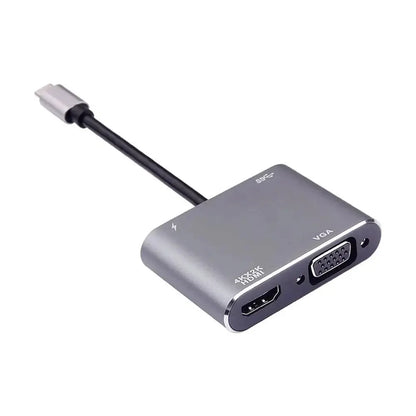 USB C HUB Adapter 4-in-1 with USB 3.0 HDMI VGA for MacBook Nintendo Samsung Huawei Xiaomi Laptop Desktop Computer