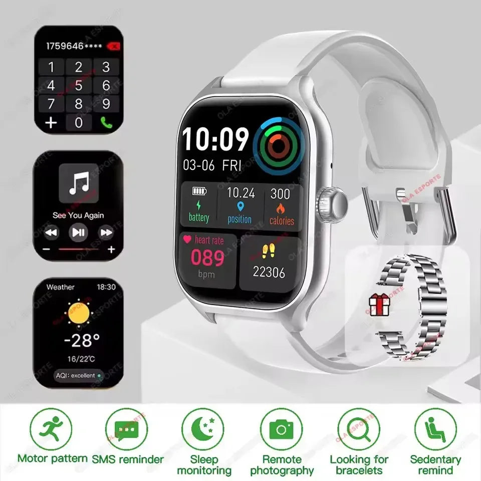 New Smart Watch Bluetooth Calls Men Women Smartwatch Heart Rate Monitor IP68 Waterproof Fitness Bracelet Custom Watch Face Pk H9
