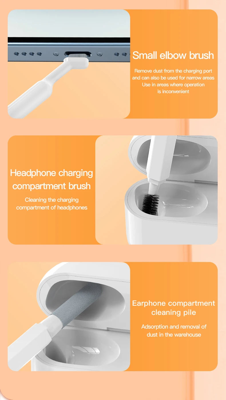 20 in 1 Cleaning Kit Computer Keyboard Cleaner Brush Earphones Cleaning Pen For Headset IPad Phone Cleaning Tools Keycap Puller