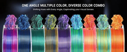 JAYO 10Rolls SILK PLA+ 3D Filament 1.75mm SILK PLA Rainbow  Filament for FDM 3D Printer SILK Dual & Triple 3D Printing Materials