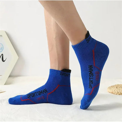 5 Pairs Men's Short Socks Sweat Absorbent and Odorous Basketball Running Sports Socks Breathable Mesh Men's Socks