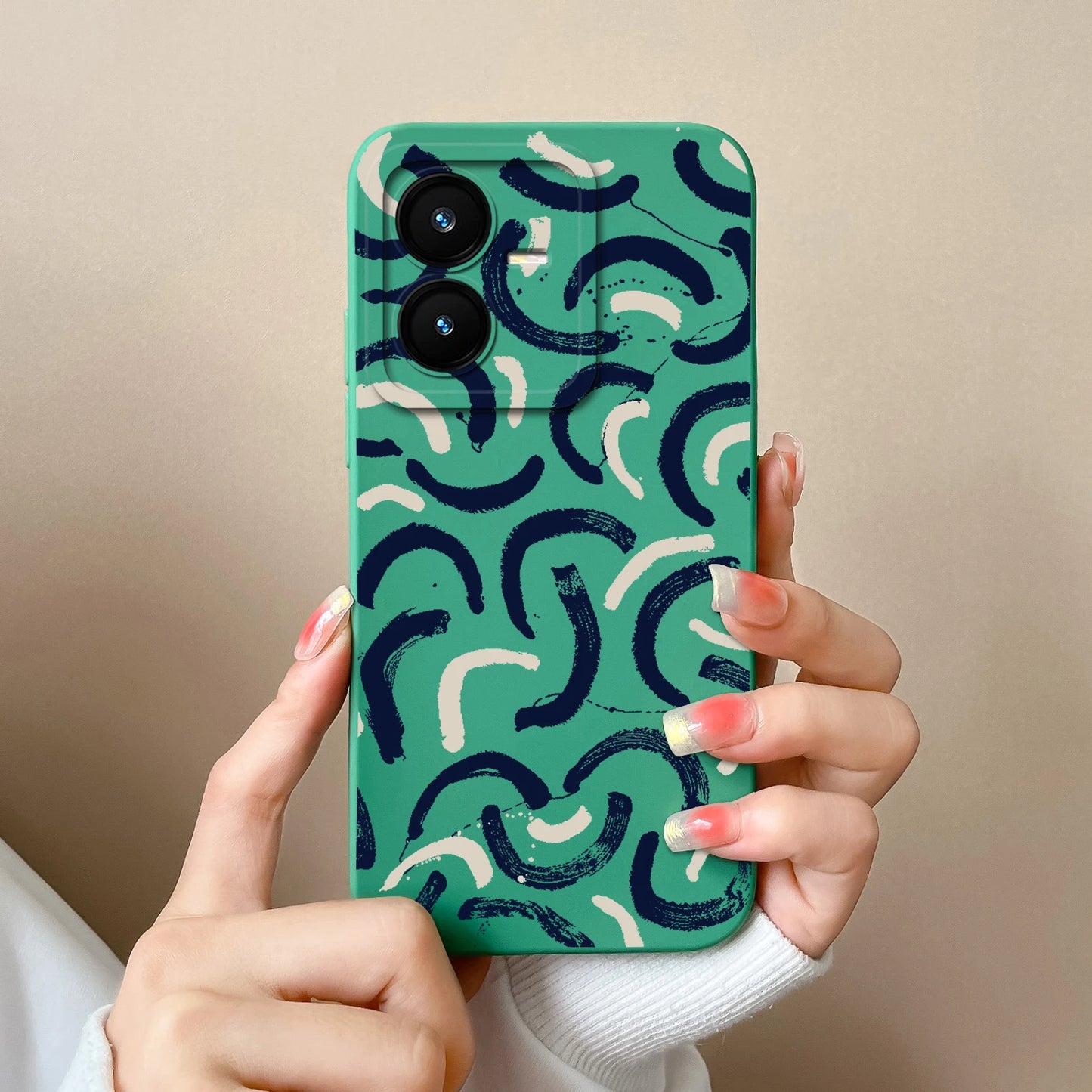 Case For Vivo Y22 Y22S Cover Camera Lens Protector For Vivo Y 22 Soft Liquid Silicone Cartoon Phone Back Covers For Women Man