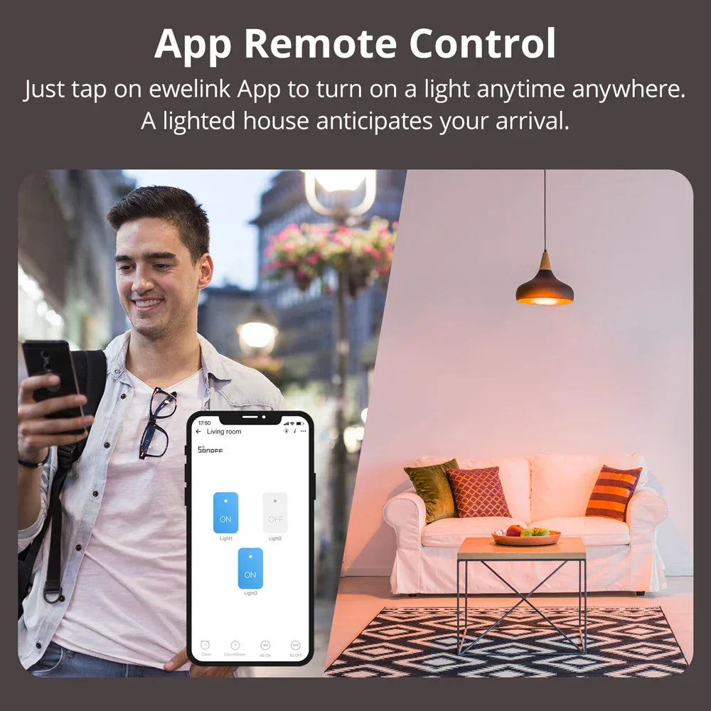 SONOFF TX US Wall Smart Switch 433Mhz RF Remote Control Wi-Fi Touch Switch via eWeLink APP Works With Alexa Google Home