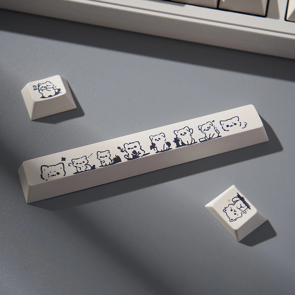 148 Keys Cute Kitten Cat Keycaps DYE-SUB Cherry Profile PBT Keycaps For Cherry MX Switch Mechanical Keyboards