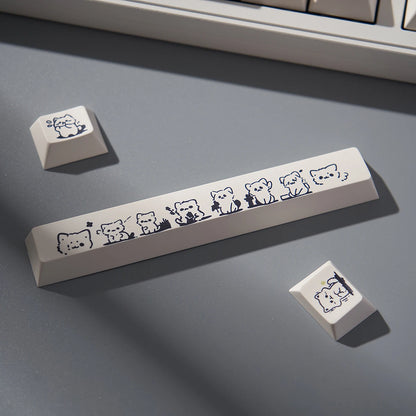 148 Keys Cute Kitten Cat Keycaps DYE-SUB Cherry Profile PBT Keycaps For Cherry MX Switch Mechanical Keyboards