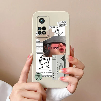 For Xiaomi Mi 10T 5G Phone Case Matte Liquid Silicone Shell For Xiaomi Mi 10T Pro 5G Cute Cat Cartoons Ultrathin Fashion Fundas