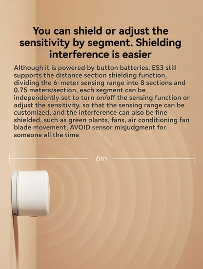 Linptech Smart Human Body Presence Sensor ES3 6M 180° Induction Infrared Pyroelectric Sensor Static Recognition For Xiaomi APP