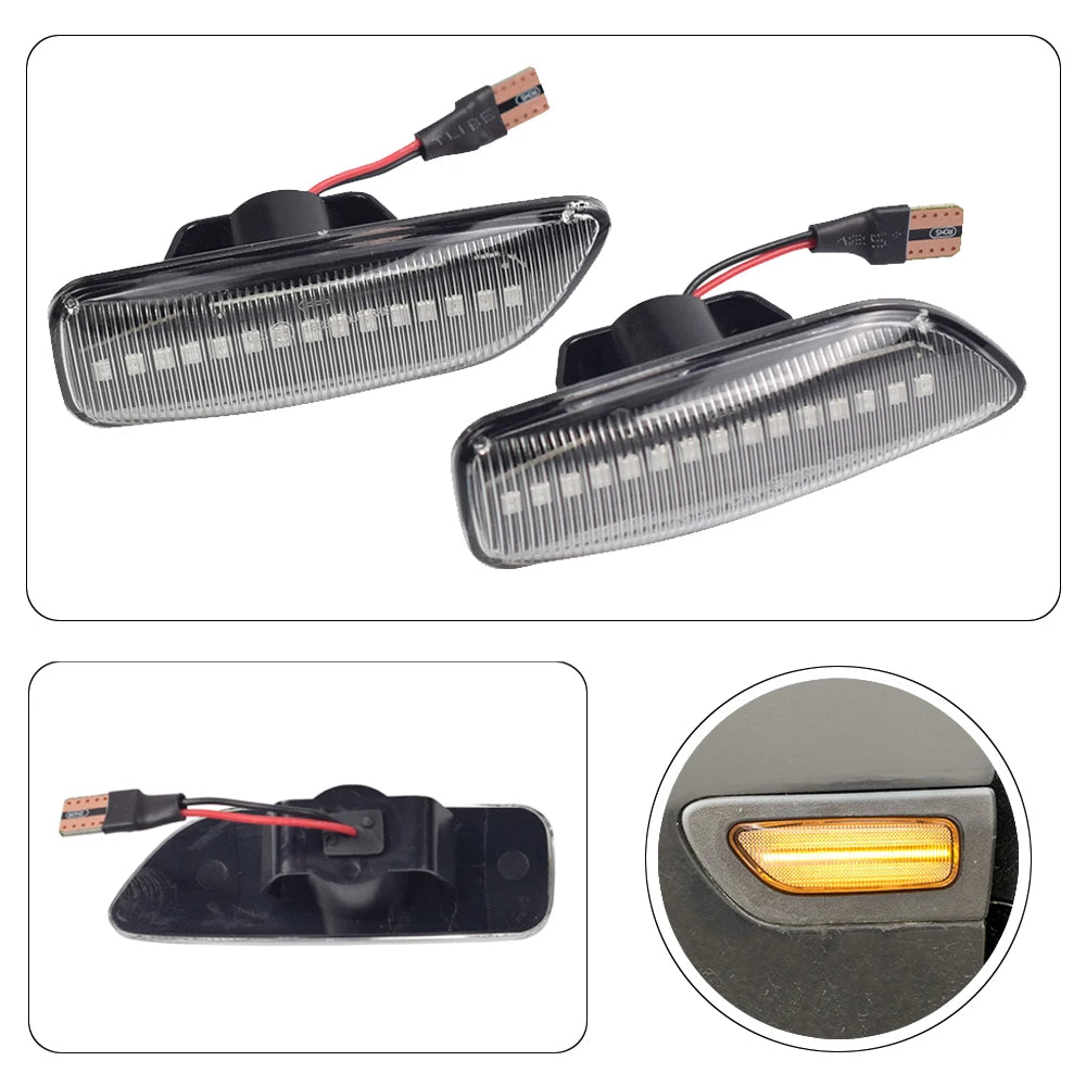 For Volvo XC90 S80 XC70 V70 S60 2001- 2009 LED Dynamic Turn Signal Light Side Mirror Sequential Lamp Blinker Indicator
