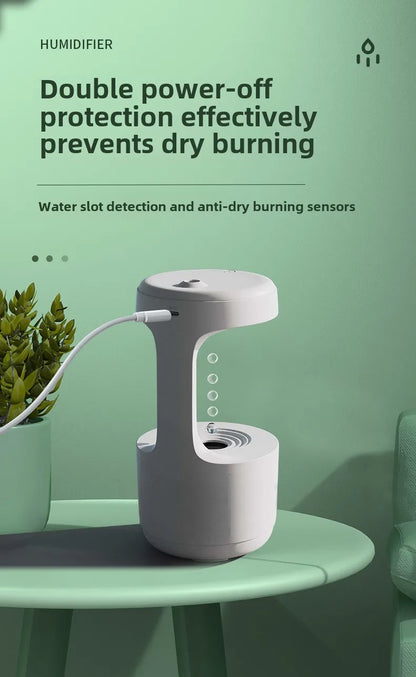 Anti-Gravity Humidifier New Ultrasonic Humidifier with Dual Power-Off Protection Large Capacity Air Humidifierw for Home/Office