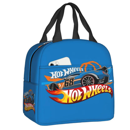 Custom Hot Wheels For Fans Thermal Insulated Lunch Bag Cartoon Sport Car Portable Lunch Container Travel Multifunction Food Box