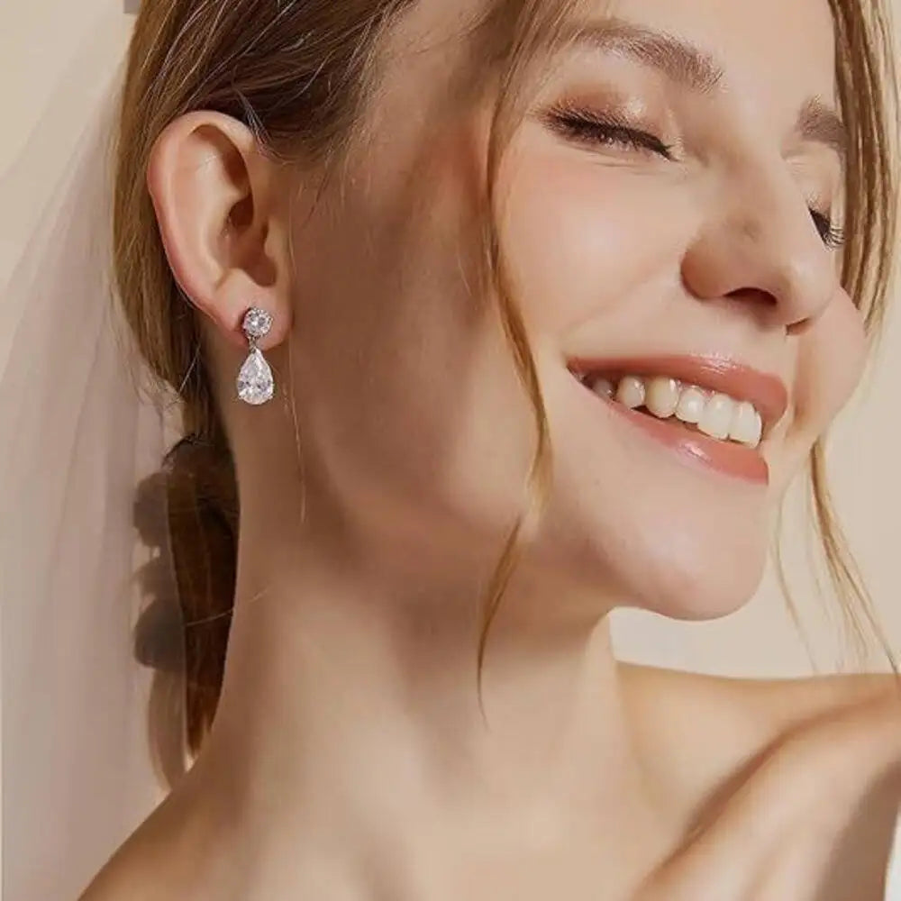 Taoyu 3CT 925 Sterling Silver Moissanite Earrings For Women Men Zircon Drop Earrings Minimalist Fine Jewelry D VVS1 Diamond Gift