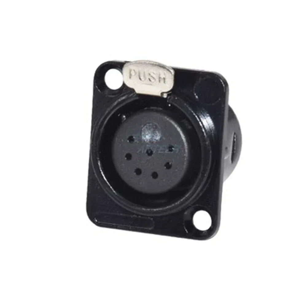 1pcs 3,4,5,6,7 pin Male/Female Black/Silver Metal Square XLR Speaker Panel mount socket Connector