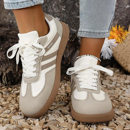 White Platform German Training Shoes Women 2026 Spring Non Slip Thick Sole Casual Sneakers Woman Lace Up Sport Shoes Flats Mujer