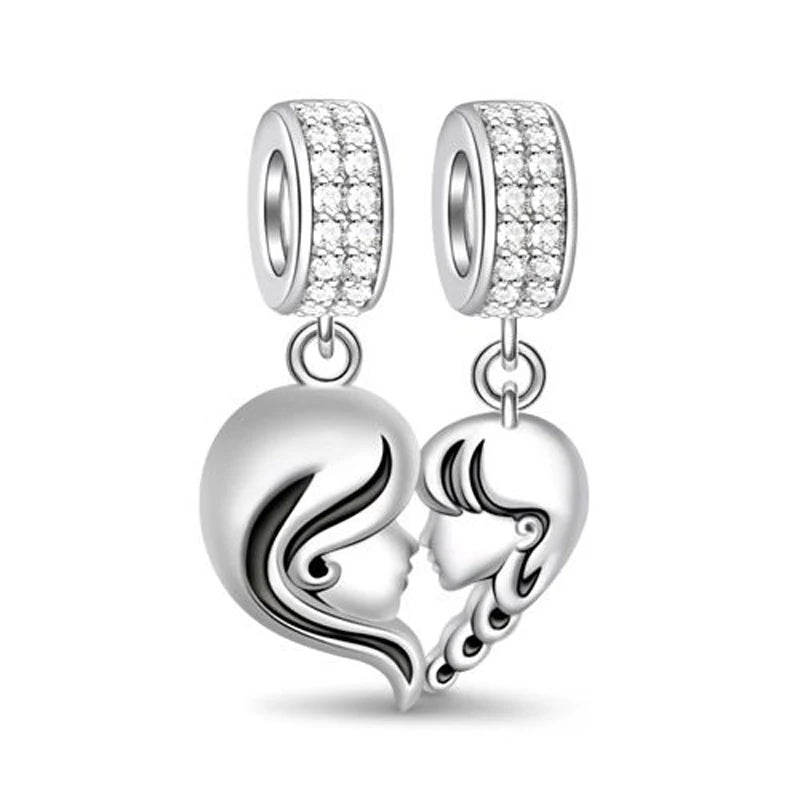 New 925 Silver Mother's Day Love Daughter Charms Beads Fit Original Bracelet DIY Jewelry For Women Gift