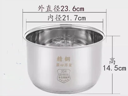 Suitable for Midea rice cooker 304 stainless steel inner pot 3L4L5L thickened FS3010/70 inner pot