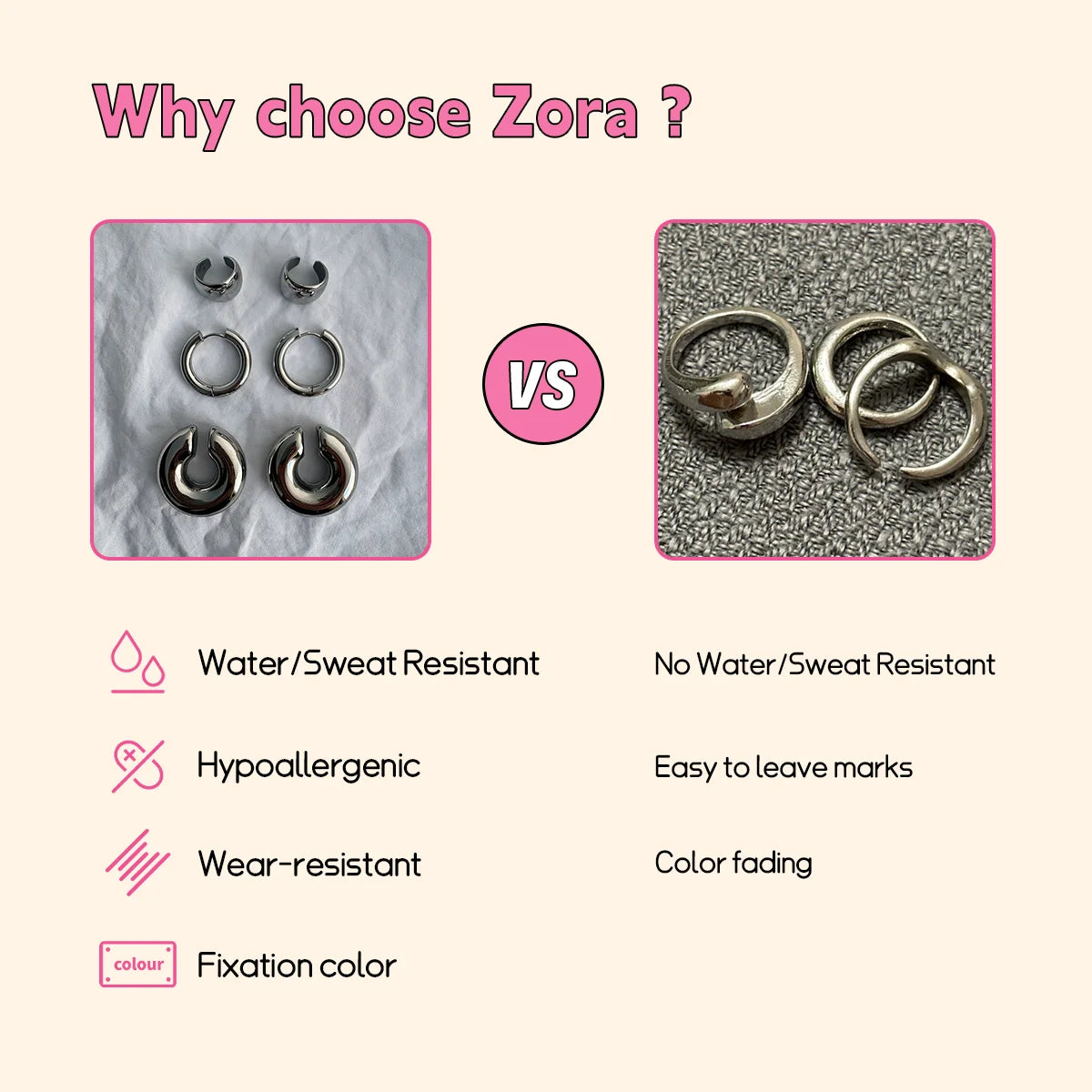 Zora Minimalist Style Silver-Plate Stainless Steel Heart Pendant Splicing Tassels Necklace Waterproof Women's Unique Jewelry