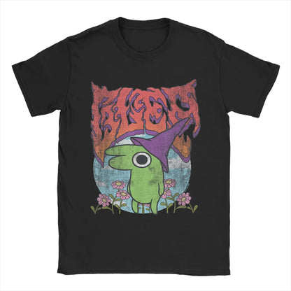 Smiling Friends Glep Flowers T Shirt Men Cool T-Shirt Round Neck Tee Shirt Short Sleeve Tops Summer Pure Cotton Breathable Tees