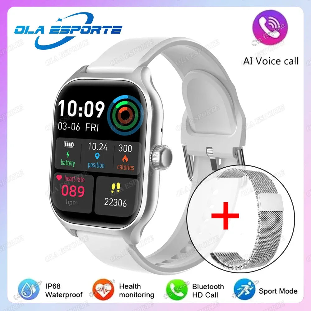 2.01'' Sports SmartWatch Fitness Clock Health Monitor Waterproof Smartwatch Wireless Call Watches For Men Women IOS Andriod 2025