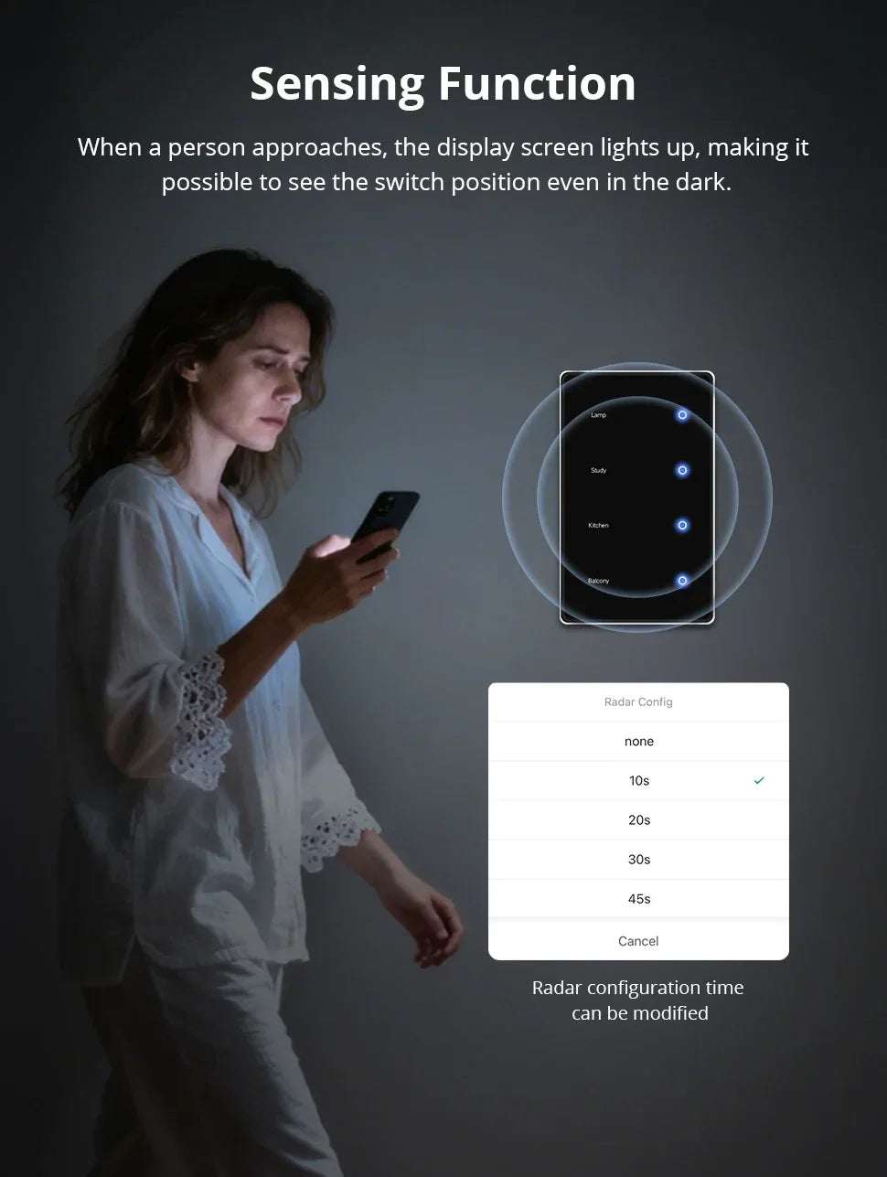 Zemismart Zigbee DIY Name Switch US Black Touch Panel Smart Display Screen Light Switch Work with Tuya Smart Life App