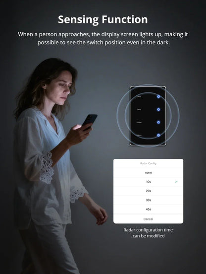 Zemismart Zigbee DIY Name Switch US Black Touch Panel Smart Display Screen Light Switch Work with Tuya Smart Life App