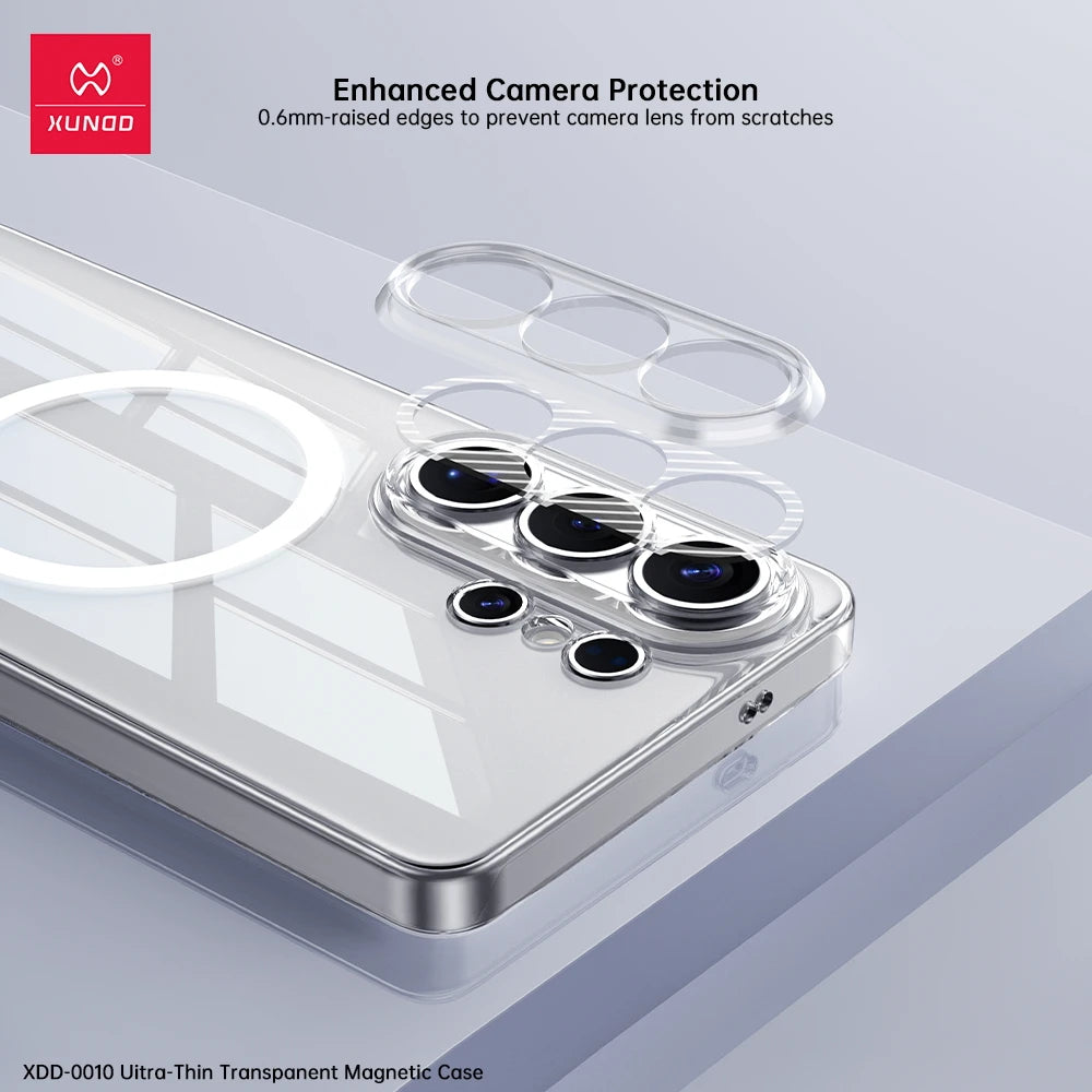 Xundd Magnetic Case For Samsung Galaxy S26 Ultra PC HD Transparent Cover Camera Lens Protection For Samsung S26 Ultra Case