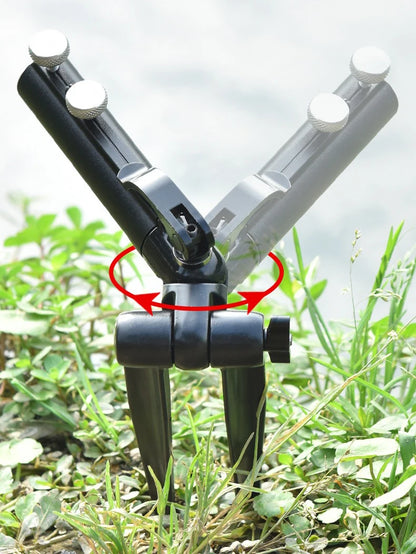 Shawto 2.1M Stainless Steel Thickened Telescopic Fishing Rod Holder 7 Section Bracket Rack Pole Stand Fishing Tools