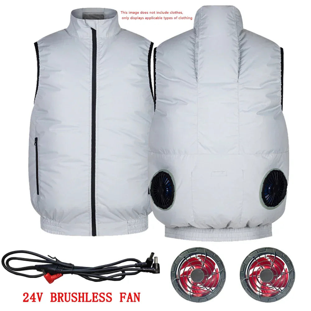 Men Outdoor Summer USB Electric Fan Cooling Jackets New generation 19 24V Air Conditioning Fan With Cable Air Conditioner Fan