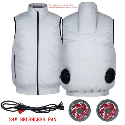 Men Outdoor Summer USB Electric Fan Cooling Jackets New generation 19 24V Air Conditioning Fan With Cable Air Conditioner Fan
