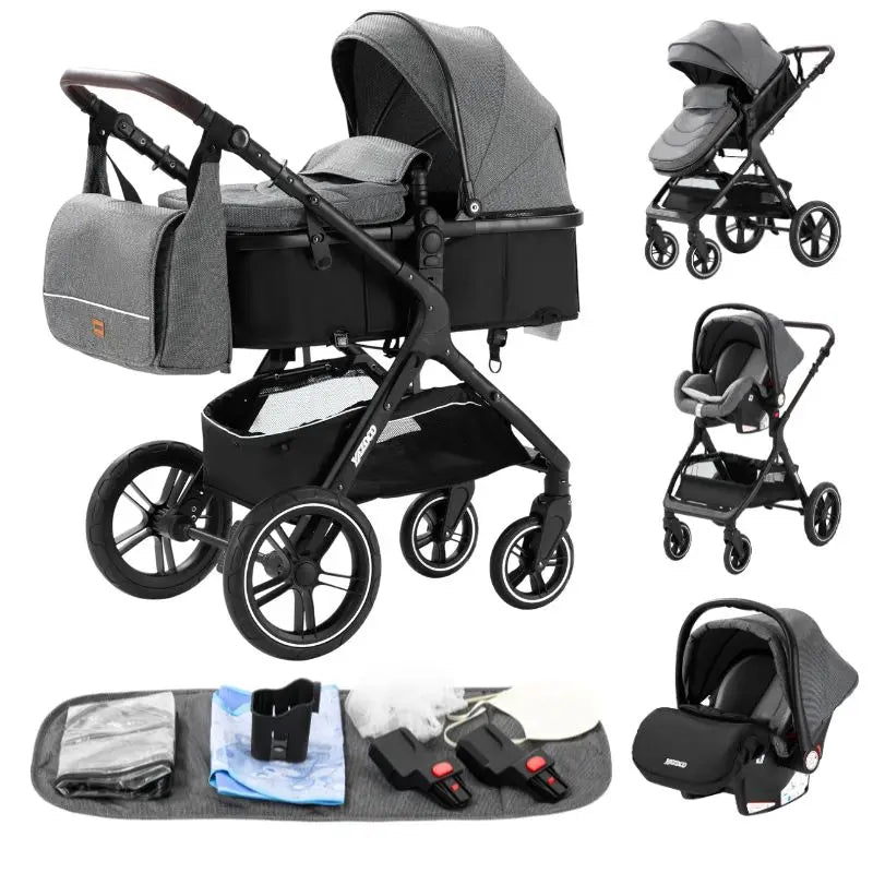 Newest Baby Stroller 3 in1 Multifunctional Stroller Easy Folding Travel Portable Baby Carriage Safety Seat EU Standard