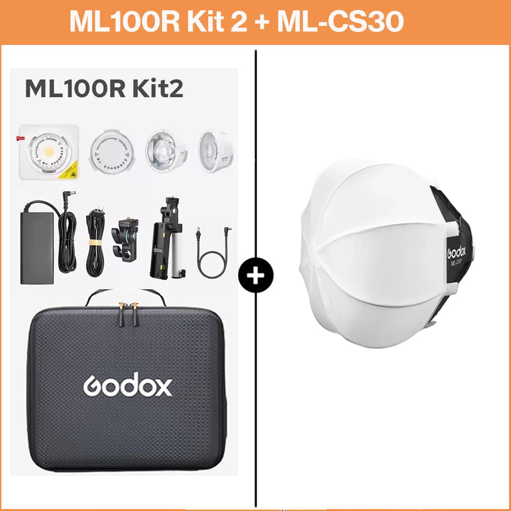 Godox ML100R 110W RGB LED Video Light 2800-6500K 11 FX Effects APP Control Godox Mount for Filmmaking/Live Streaming/Vlog
