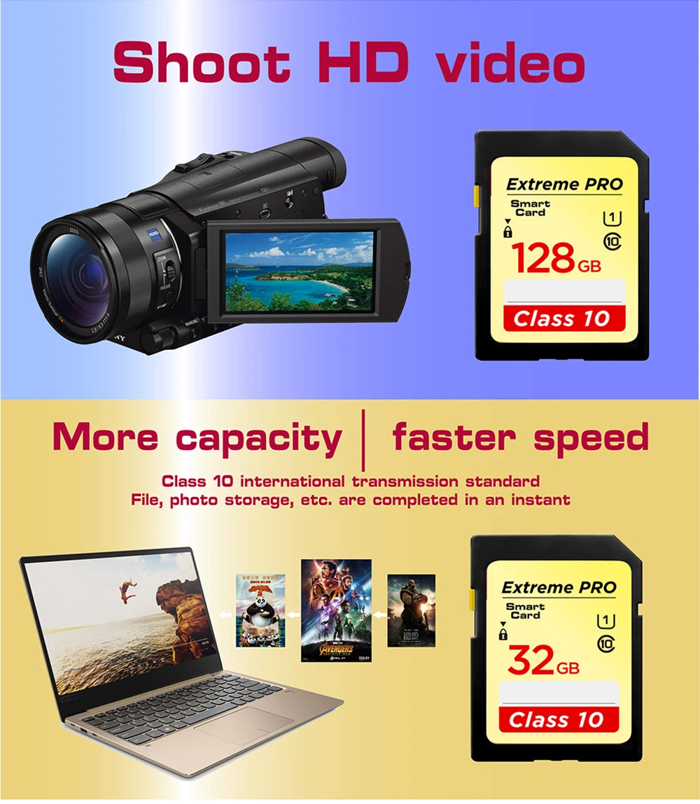 SD Card Class10 Flash Memory Card 8GB 16GB 32GB 64GB 128GB Camera Card 32 gb flash drive slr sd 64 gb Free Shipping