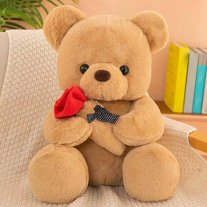 25cm Kawaii for Valentines Day Gift Teddy Bears Stuffed Animal Rose Bear Doll Valentine's Day Gift for Girlfriend