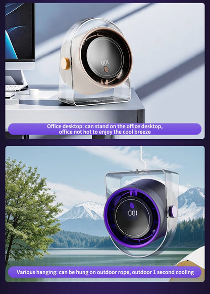 Portable Smart Electric Fan 100-speed Usb Small Fan Mini Office Dormitory Desktop Air Cooler Ceiling Fan Wall-mounted Air Cooler