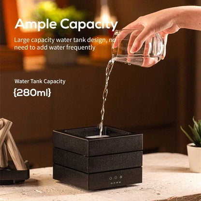 NEWSTYLE Simulated Flame Aroma Diffuser Bonfire Air Humidifier Ultrasonic Cool Mist Maker Fogger LED Essential Oil Lamp Diffuser