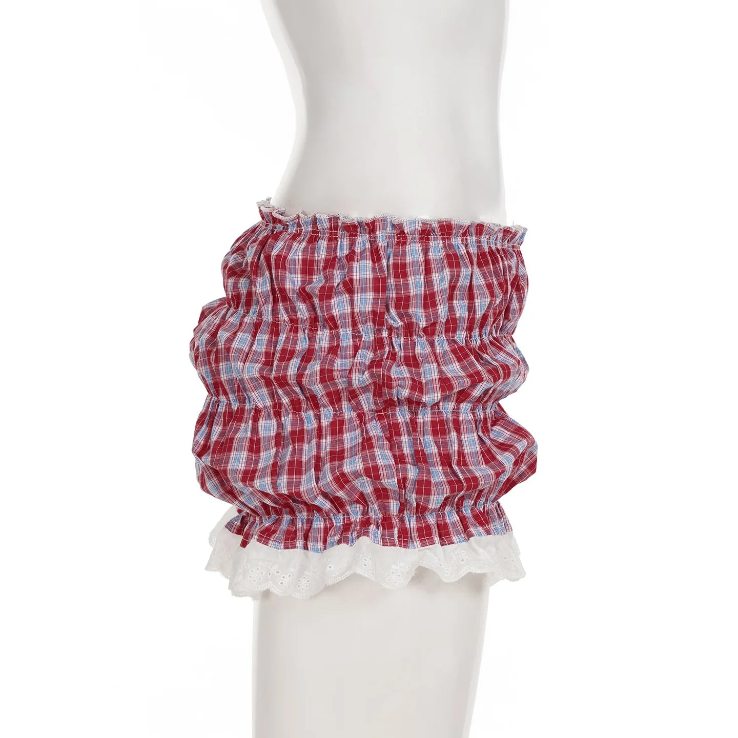 HLJ&GG White Knit Letter Fashion Y2K Outfits Women O Neck Sleeveless Slim Crop Top + Lace Plaid Shorts Two Piece Sets Streetwear