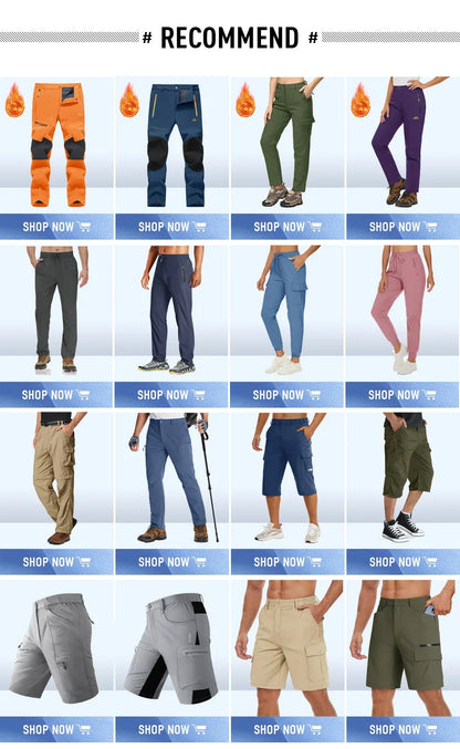 TACVASEN Quick Dry Outdoor Hiking Pants Men Summer Lightweight Rip-stop Cargo Work Trousers Multi-Pockets Camping Fishing Pants