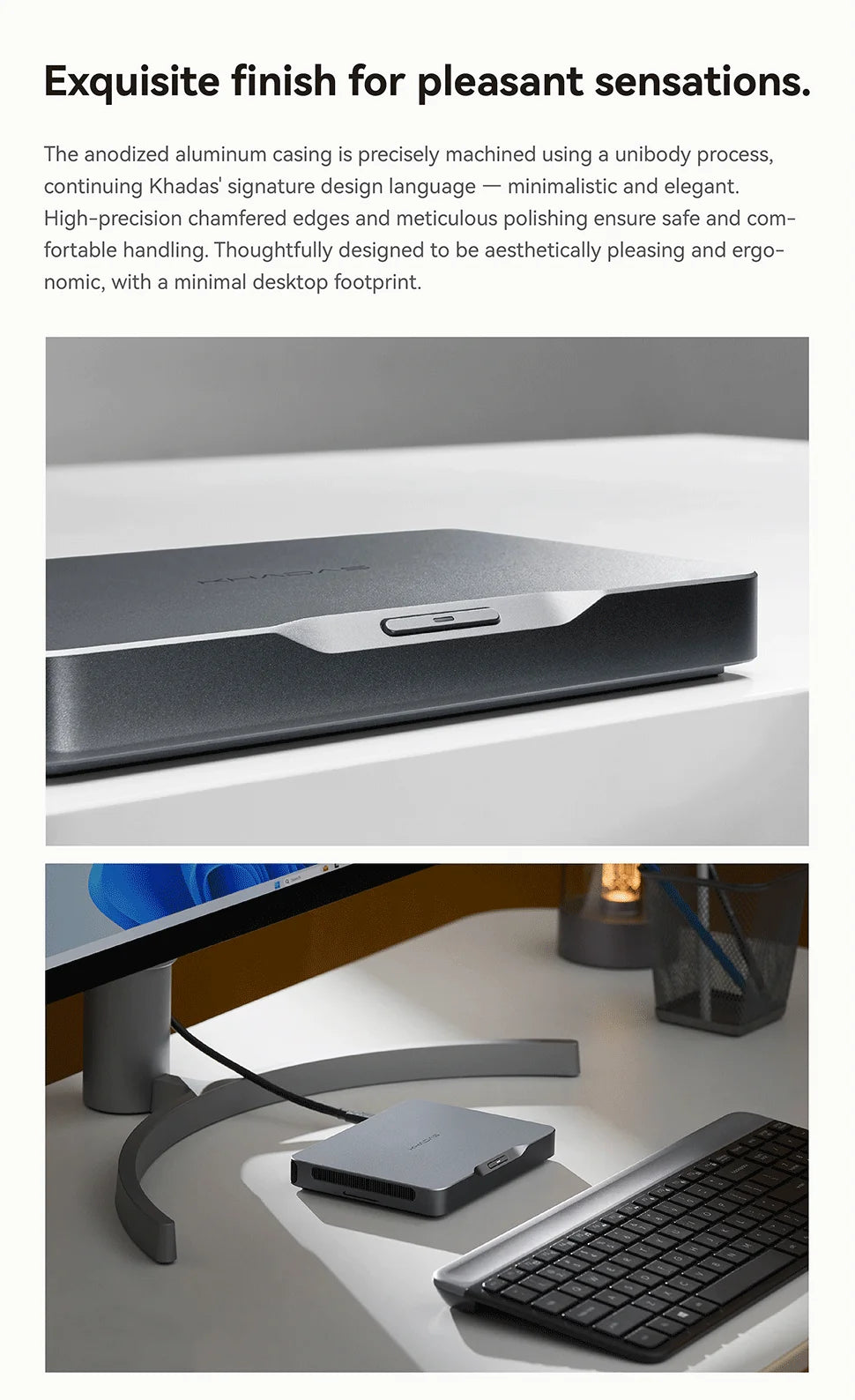 Khadas Mind Pro/2/2s AI Mini PC, Micro Desktop Computer with Intel Core Ultra 7 155H, up 64GB+2TB, Windows 11 Home, 8K Display