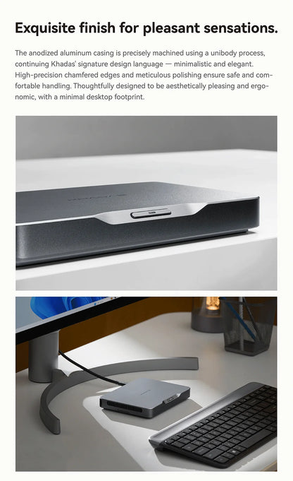 Khadas Mind Pro/2/2s AI Mini PC, Micro Desktop Computer with Intel Core Ultra 7 155H, up 64GB+2TB, Windows 11 Home, 8K Display