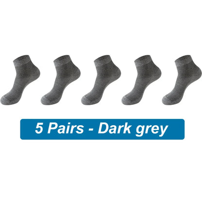 5Pairs Men Mesh Socks Organic Cotton Breathable Black White Business Sock Casual Athletic Spring Summer for Male Size EUR38-45