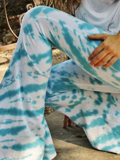 2023 Brown Leopard Y2K Joggers Women High Waist Flare Pants Double Layer Mesh Girl Aesthetic Tie Dye Trousers Female Sweatpants