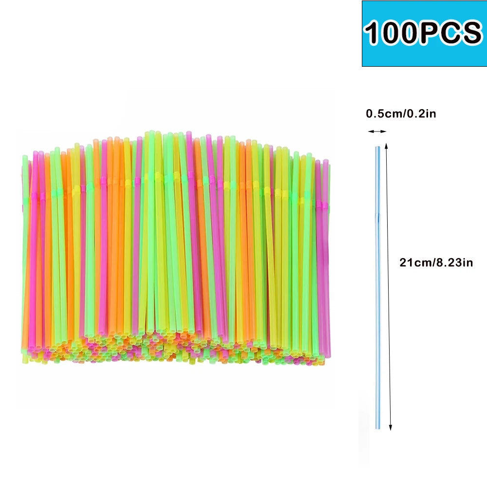 50-6000Pcs Multicolor Drinking Rietjes Straw Milk Tea Bar Party cocktail Drinking Wedding Kitchen Beverage Straws Wholesale