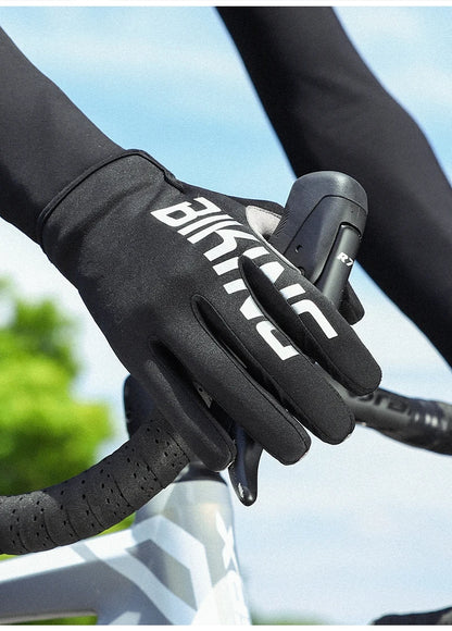 WEST BIKING Winter Warm Cycling Gloves Reflective MTB Road Bicycle Men's Windproof Thermal Anti-slip Touch Screen Sports Gloves