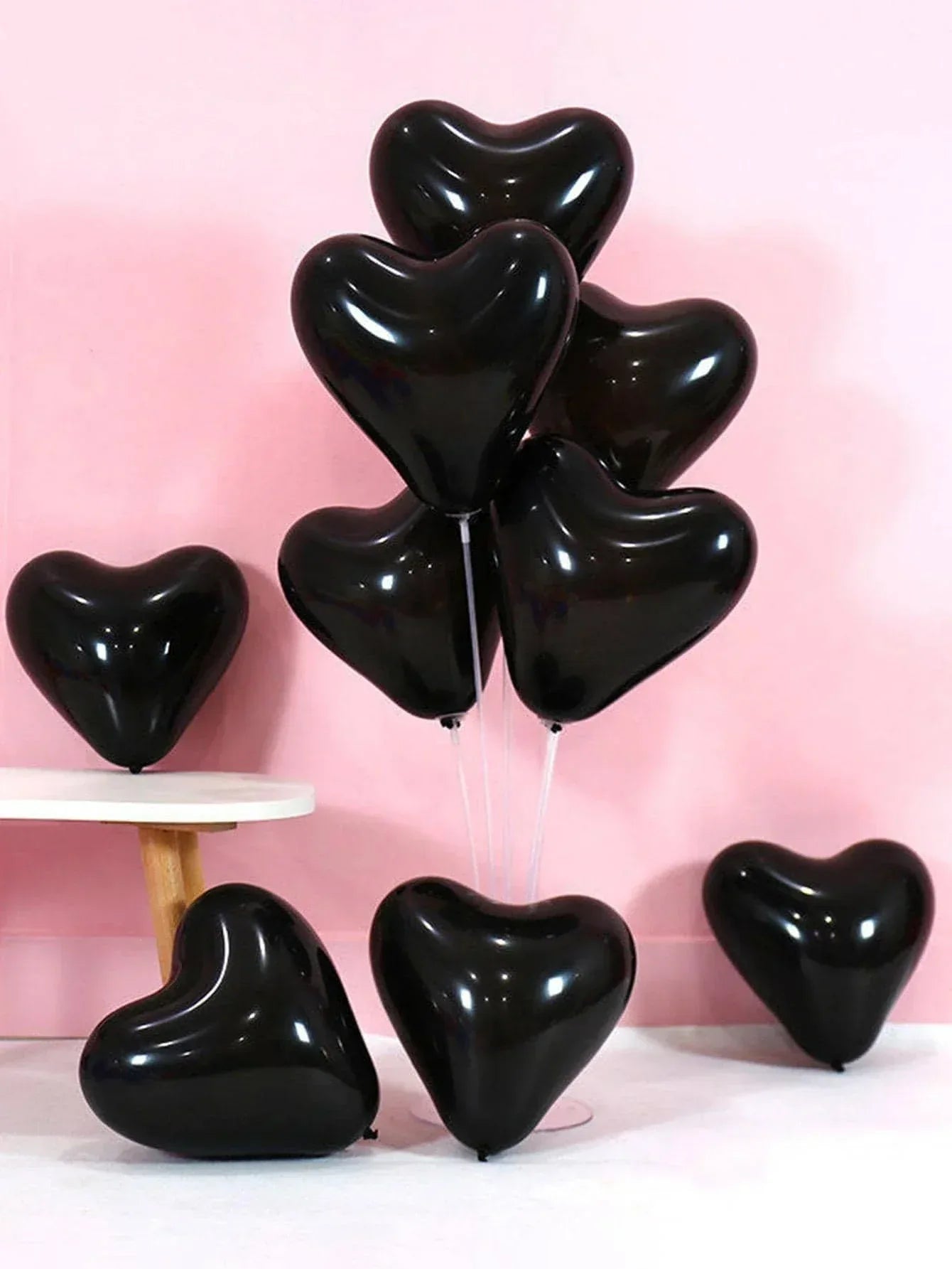 10/20Pcs Heart Shaped Balloons Red Pink Black Latex Balloon for DIY Valentine's Day Engagement Wedding Party Anniversary Decor