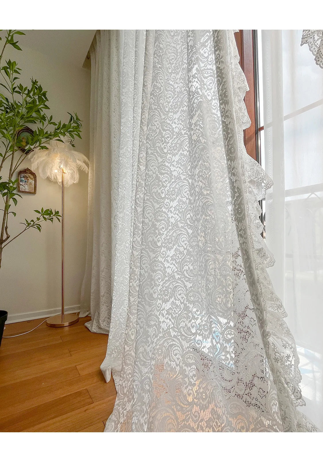 French Retro Style High-end Luxury Romantic Jacquard Chenille Lace Blackout Curtain Bedroom Door Screen Shutter Home Decor