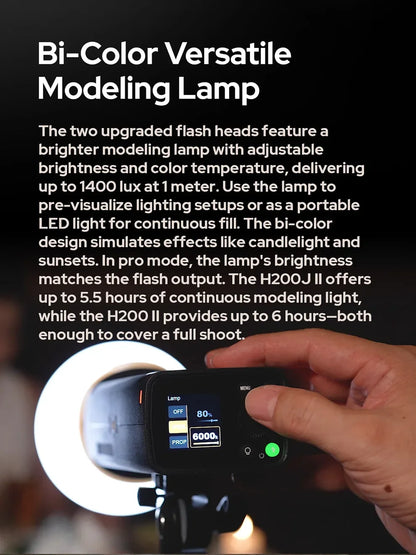 Godox AD200PRO II 200W Out-door Pocket Flash AD200PROII TTL HSS Speedlite Bi-color Modeling Lamp With X2T/X3/X3PRO/XPRO/XPROII