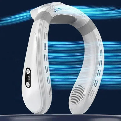 New Neck Air Conditioner Portable Neck Fan Rechargeable Semiconductor Cooling Bladeless Fan Outdoor Personal Fan Wearable Cooler